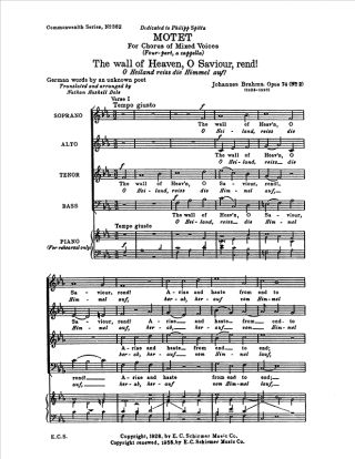 The Wall of Heaven, O Savior, Rend! (O Heiland reiss die Himmel auf!), Op.74/2