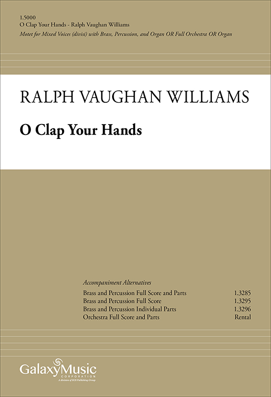 O Clap Your Hands : SATB : Ralph Vaughan Williams : 1.5000