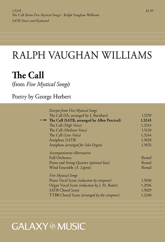 Five Mystical Songs: The Call : SATB : Ralph Vaughan Williams : Ralph Vaughan Williams : 1.5245
