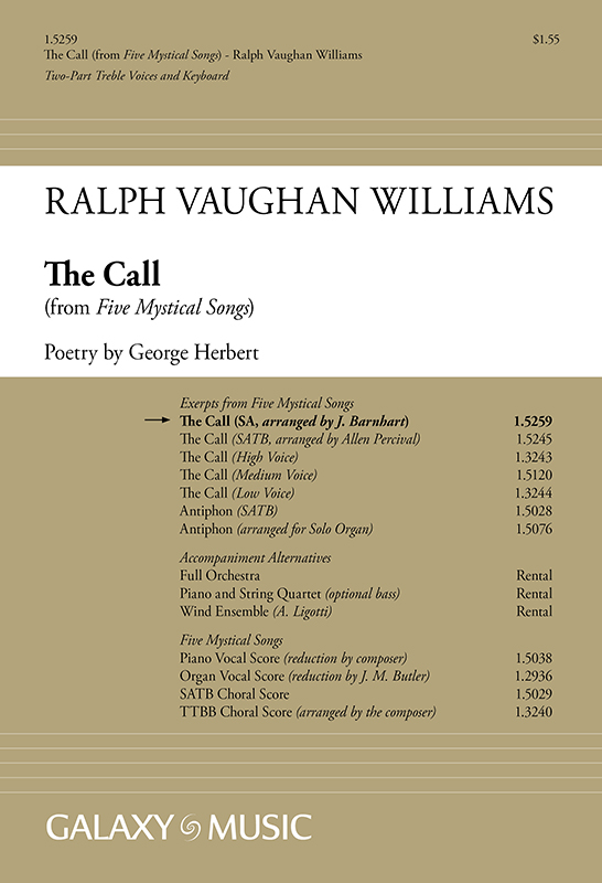 Five Mystical Songs: The Call : 2-Part : Ralph Vaughan Williams : 1.5259